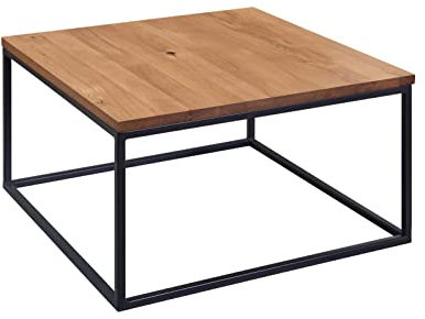 MASSIVMOEBEL24.DE Couchtisch Wildeiche 80x80x43 Natur geölt VILLANDERS #502