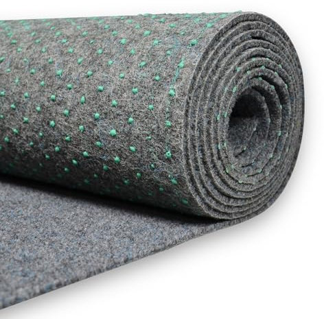 Kunstrasen Fertigrasen in 3 Farbig mit Drainagenoppen (610 cm x 200 cm, Grijs 901 (Grau))