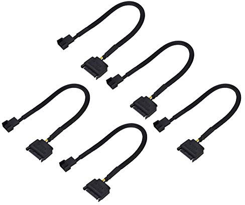 Diyeeni 5Pcs SATA Power Adapter Kabel, 15Pin bis 4Pin für Lüfter Konverter, 22AWG Kabel