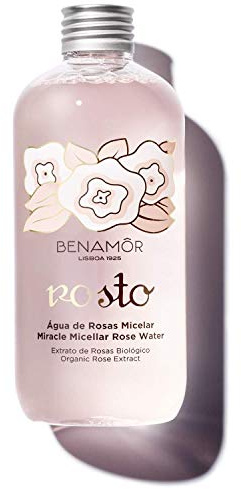 Benamôr - Rosto Micellar Rose Water - Gentle Face Cleanser with Organic Rose Extract - Toning Micellar Cleansing Water - Paraben Free, Vegan - 300 ml Bottle