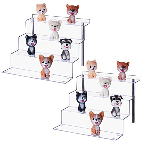 LileZbox Acryl-Display-Riser-Regal für Figuren, klarer großer 4-Stufen-Display-Ständer zum Präsentieren oder Sammeln, Cupcake-Dessertprodukt, 2er-Pack (30 x 28 x 22 cm)