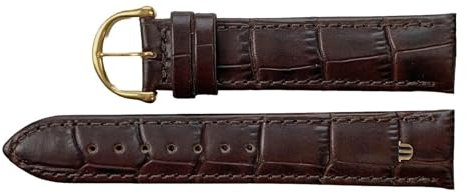 Uhrenarmband Maurice Lacroix Kroko Grain Original 18 mm dunkel braun Schliesse vergoldet