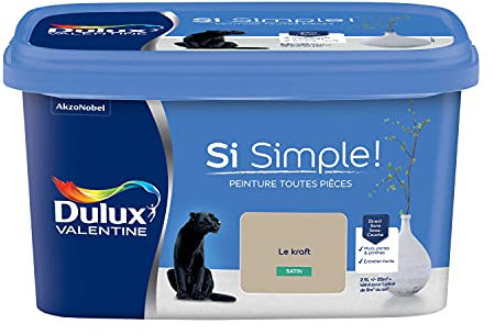 Dulux Valentine Peinture Si Simple Peinture Intérieure Toutes Pièces - Peinture Mur et Plafond, Porte et Plinthe - Couleur : Le Kraft Satin - 2,5 L