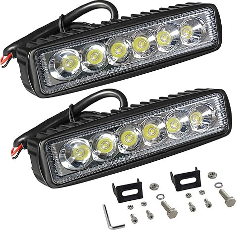 Willpower 6 Zoll Spot LED Arbeitsscheinwerfer, 18W LED Zusatzscheinwerfer 12V 24V für Bagger Trecker Motorrad SUV ATV… 2 Stück