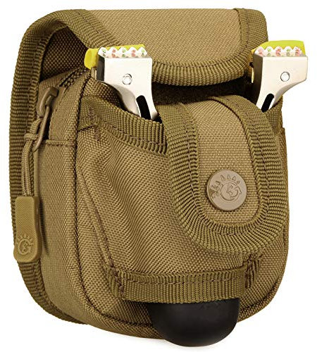 Protector Plus Tactical Slingshot Balls Pouch Military Storage Case Holster Small MOLLE Waist Bag Utility Gadget Gear Pack Tool Pocket EDC Belt Purse, Brown