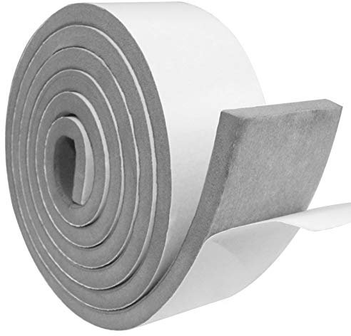 Nastro autoadesivo in schiuma grigio, 50mm(larghezza) x10mm(Spessore), guarnizione in gomma per porte e finestre, resistente alle intemperie, anti-collisione, isolamento acustico, lunghezza totale 2m