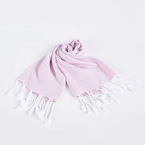 AYSIBOO Strandtuch aus 100% Baumwolle 95 x 55 cm I tradionelles Hamamtuch I Saunatuch I Ideal f?r Sauna Strand Fitness Yoga Sport Hamam I Pestemal Fouta Towel - Hellrosa Uni
