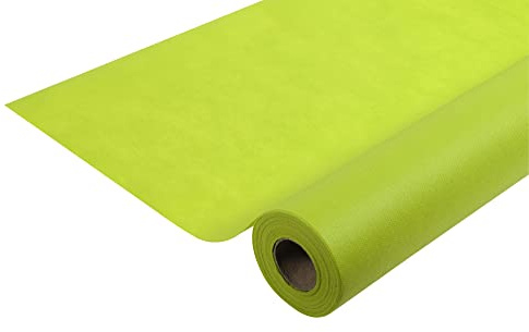 Pronappe - Réf. R780631I - Carton de 5 nappes jetables en non tissé spunbond - Rouleau de 6 M de long X 1,20 M de large - Matière indéchirable, déperlante et essuyable - Couleur vert kiwi