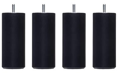 Someo 4 Pieds cylindriques Bois Noir 20 cm