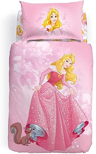 Caleffi Princess Aurora Bettwäsche-Set, Baumwolle, Einzelbett, 1004742, Disney
