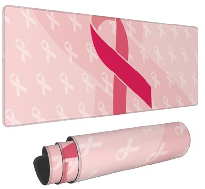 Grand tapis de souris de jeu en caoutchouc antidérapant pour bureau - Motif cancer du sein - Taille XXL - 80 x 30 cm