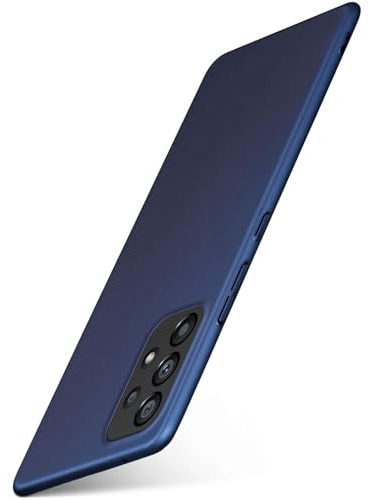 moex für Samsung Galaxy A53 5G Hülle Ultra Dünn, Schutzhülle mit erhöhtem Kameraschutz, Slim Cover Hardcase Backcover, Dünnste Handyhülle Minimalistisch Alpha Case, Metallic Blau