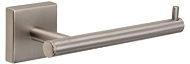 Croydex Chiswell Flexi-Fix Toilet Roll Holder, Stainless Steel Brushed Nickel Finish Toilet Paper Holder, Universal 'X' Plate No Drill Install, Screw or Glue Matching Accessories, All Fixings Included