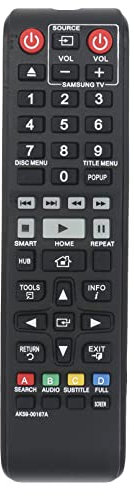 AULCMEET AK59-00167A Replacement Remote Control fit for Samsung Blu-ray Player BD-J7500/ZA BD-J7500/Z BD-J6300 BD-J6300/ZA BD-F6500 BD-F7500 UBD-K8500 UBD-K8500/ZA BD-K8500 BD-F7500/ZA BD-JM63C