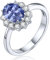 YL Damen Ring 925 Sterling Silber Oval Dezember Geburtsstein Tansanit Ring Verlobungsring(Größe 50)