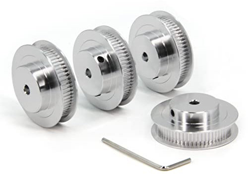 Yeebyee 4 Stück 2GT Riemenscheibe 60 Zähne 5mm Bohrung 60T Zahnriemenscheibe Synchronrad Aluminium für Breite 6mm Riemen 3D-Drucker Teile