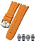 EEOMOiK Weiches FKM Fluoro Gummi-Uhrenarmband 28 mm für AP-Armband Audemars Piguet ROYAL OAK OFFSHORE Tauchen wasserdichtes Sportuhrband (Farbe: Orange, Größe: 28 x 24 mm)