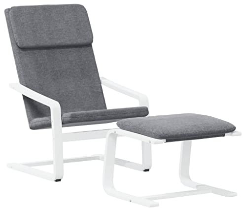 vidaXL Relaxsessel, Fernsehssel mit Fußhocker, Liegesessel für Wohnzimmer, Relaxstuhl Polstersessel Ruhesessel TV Sessel, Dunkelgrau Stoff