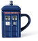 JTBDWOSK Tasse À Café Mug Doctor Police Box Tasse en Céramique avec Couvercle Couvercle pour Tasse À Café Drôle Cadeau Créatif Noël Enfants Hommes, 500Ml Tasse Carrée,Bleu
