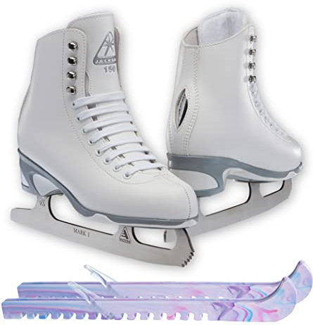 Jackson Ultima Finesse JS150 Damen Eiskunstlaufschuhe Damen 7 Bundle mit Schlittschuhschoner