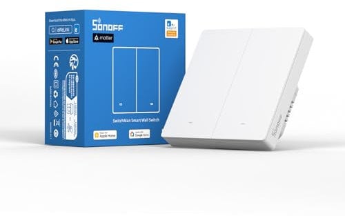 SONOFF M5-2C-86W Interruttore intelligente, Smart interruttore a parete, pulsanti meccanici, interruttore temporizzatore, controllo vocale, compatibile con Alexa e Google Home,Compatibile Matter