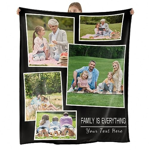 NIBESSER Personalisierte Decke Mit Foto Super Weich Kuscheldecke mit Eigenem Foto und Text, für Geburtstag Weihnachten Hochzeit Jahrestag Geschenk
