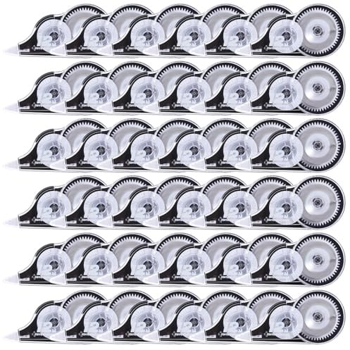 36 Stück Korrekturroller 12 M x 5 Mm, Mini Korrekturmaus Mit Kappe, Schwarz | Pet-Band, Reißfest Und Geruchlos, Sofort Überschreibbar, Gute Deckkraft, Für Schule, Büro Und Zuhause