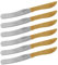 Nirosta 9920350 Lot de 6 Couteaux à pain, couteau à beurre, couteau de cuisine, Bois de hêtre, Acier, Brun, 20,6 x 1,9 x 1,3 cm