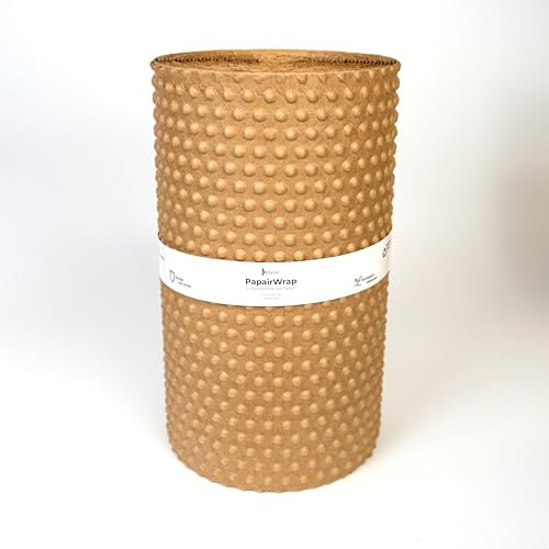 PapairWrap - Die Luftpolsterfolie aus Papier (35cm x 10m) - für Versand, Verpackung und Umzug, nachhaltig, ohne Klebstoffe, 100% biologisch abbaubar, Polstermaterial, Noppenpapier