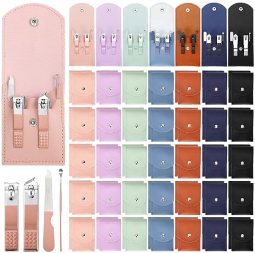 Leriton 70-teiliges Maniküre-Set, professionelles Nagelpflege-Set, Nagelknipser-Set, 4-in-1-Pediküre-Set aus Edelstahl mit Reiseetui, mehrfarbig, tragbares Pflege-Set, Geschenke für Männer, Frauen,