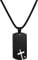 JewelryWe Schmuck Personalisierte Halskette mit Gravur Herren Damen Edelstahl Militärische Erkennungsmarke Dog Tag Kreuz Anhänger mit 22 Zoll Kette Schlangenkette Geschenk Schwarz