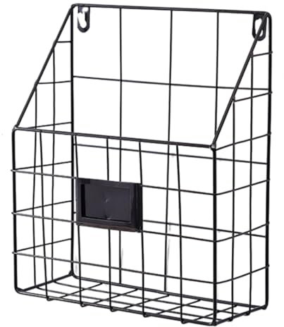 dijiusidy Panier de Rangement Mural pour Magazines et Livres, Installation Facile, étagère de Rangement en Fer Durable et antirouille