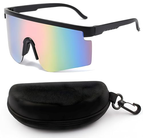 behone Schnelle Brille Rave,Fahrradbrille Sonnenbrille Herren Damen Fahrrad Sonnenbrille,Polarisierte UV400 Schutzbrille für Outdooraktivitäten Wie Radfahren Laufen Glof Ski im Freien