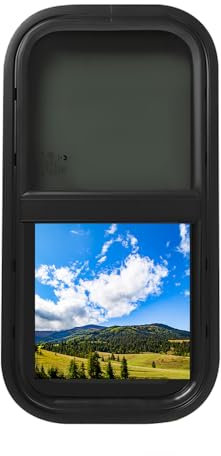 YNAADYH RV Camper Ventana Ventana Ventana, 70 x 40 cm, estilo push-out, con toldo, pantalla y ciego, para caravanas, autocaravanas, remolques, yates, barcos