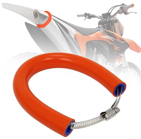 IUVWISN Universeller Motorrad-Schalldämpfer, Dosenabdeckung, 90 mm-145 mm, verstellbarer Auspuffringschutz für Dirt Pit Bike YZ YZF WR TTR PW TC TE TX 250 300 450 (Orange)
