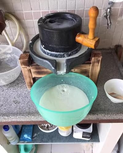 Moulin à Farine Moulin à Pâte de Pulvérisation Des Aliments Noirs, Machine de Muscade à Broyage Humide Sèche, Conception Divisée Grain Artisanal Fait à La Main pour Enseigner Aux Enfants Famille (Siz
