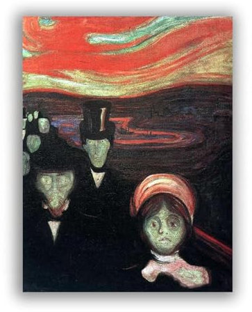 TNGHHSGA Berühmte Gemälde Leinwand „Anxiety“ Druck auf Leinwand Ölgemälde-Reproduktionen Klassizismus Wandkunst für Wohnzimmer 20 x 26 cm rahmenlos