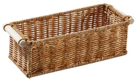 Panier de rangement en rotin pour étagères de bureau en osier de tailles S/M/L Paniers pour le rangement Étagère étroite tissée Panier de rangement Paniers de rangement Paniers en bois en rotin Wov