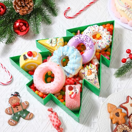 Dunzoom Large Christmas Cardboard Letter Charcuterie Box 12'' Fillable Tray Charcuterie Box for Christmas Party Decorations Chocolate Candy Cupcake Container(Christmas tree)