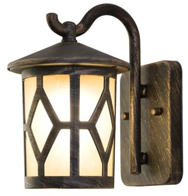 SUZNIU Wandleuchte Aussen, Außenwandleuchte Vintage, IP44 wasserdicht Außenlampe, E27 Wandlampe Glas und Aluminium, Aussenlampe Wand 40W Max FüR Haus, Balkon, Garage, Flur, Terrasse,ohne Leuchtmittel