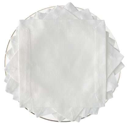 Tovaglioli Stoffa Tovaglioli Di Lino Vuoti In Cotone E Lino Da 30 Pezzi, Tovaglioli Da Cocktail Per Cena, Matrimonio, Bianco, 15X15CM