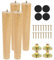 Luabue Lot de 4 pieds de table en bois de 30,5 cm - Pieds de chaise - Pieds de meubles en caoutchouc massif - Pieds de rechange pour canapé, lit, commode - Avec coussinets de protection en caoutchouc