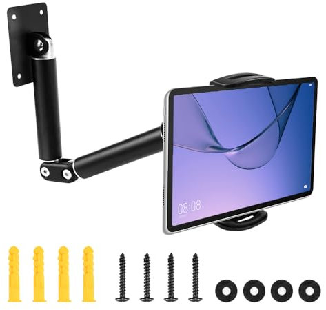 XRPRPX Tablet Wandhalterung, Wandhalter Tablet 4-13 Zoll Einstellbar Handy Wandhalterung 360°Drehbar 13-27cm ipad Wandhalter Schwenkbar Wandhalterung Tablet für Wohnzimmer, Küche
