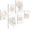 Novart Wandbilder Set Abstrakt Fashion Weiss Beige - KEIN EXTRA RAHMEN BENÖTIGT - Modern Deko - Wohnzimmer Schlafzimmer N039367a