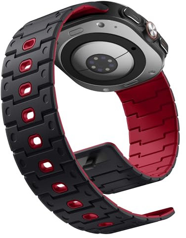 Bandletic Compatible with Samsung Galaxy Watch Ultra Strap 47mm(2025/2024), Soft Magnetic Silicone Sport Breathable Durable Adjustable Replacement Bands for Galaxy Watch Ultra Strap for Men Women