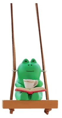 SHINROAD Frosch Rückfahrspiegel Dekoration Anhänger entzückender Cartoon Hanges süße Auto -Interieur -Ornament für kreatives lustiges Accessoire mit Lanyard Dauerhaft einzigartig B