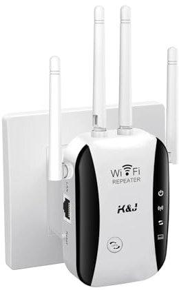 2025 Newest WiFi Extender Booster, WiFi Repeater, Covers Up to 5000 Sq.ft and 50 Devices, Internet Repeater - with Ethernet Port, 1-Click Setup, Home WiFi Booster Range Extender, White