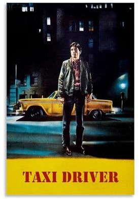 AXAYNIMD Movie Taxi Driver 1976 Poster Dekorative Malerei Leinwand Wandkunst Wohnzimmer Poster Schlafzimmer Malerei 08x12inch(20x30cm)