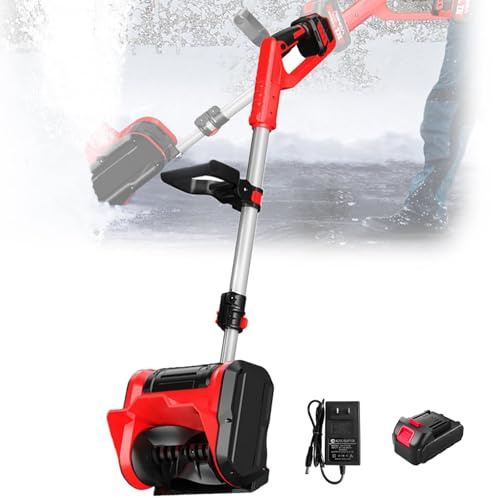 MANYOUYOU Pala da Neve Senza Fili, Spazzaneve Elettrico a Batteria da 20 V, Spazzaneve con Direzione Regolabile, Batteria da 4,0 Ah E Caricabatteria Rapido Inclusi A