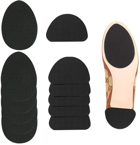 VYNZOR 12 Pezzi Suola Antiscivolo per Scarpe, Gomma Adesiva Autoadesiva con Design Anti Scivolamento, Facile da Applicare e Tagliare, deale per Tacchi e Scarpe Casual